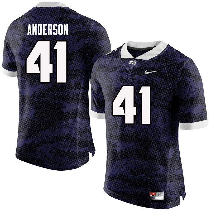 Men #41 Jonathan Anderson TCU Horned Frogs College Football Jerseys-Purple